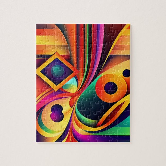 Colourful Abstract Geometric Jigsaw Puzzle (Vertical)