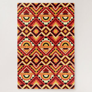 Colourful Abstract Geometric Kaleidoscope Pattern Jigsaw Puzzle