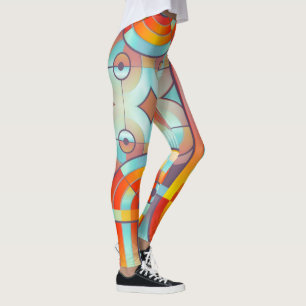 Colourful Abstract Geometric Leggings