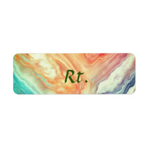 Colourful abstract geometric marble add name lette