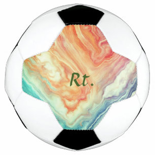 Colourful abstract geometric marble add name lette football