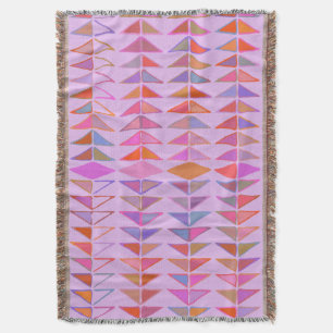 Colourful Abstract Geometric Painting in Lavender Throw Blanket