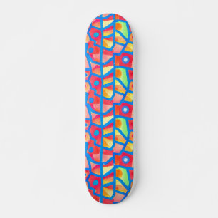 Colourful Abstract Geometric Pattern Bold Street A Skateboard