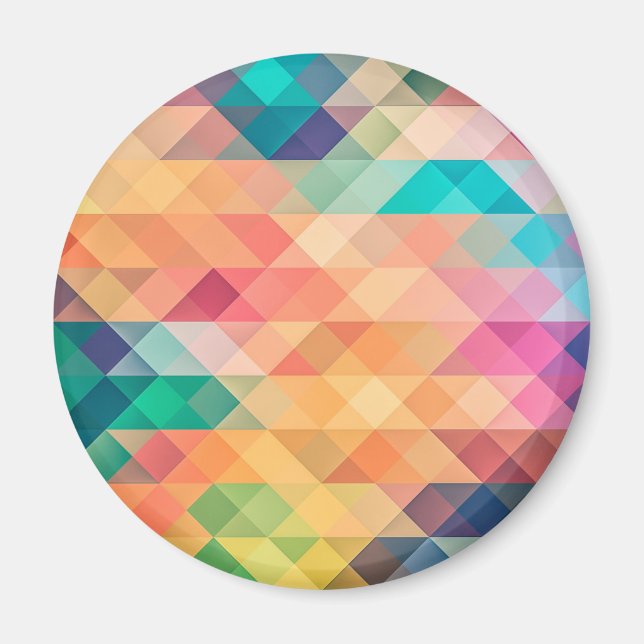 Colourful Abstract Geometric Pattern Magnet (Front)