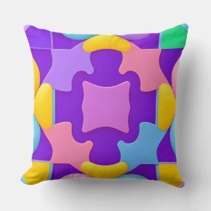 Colourful Abstract Geometric Patterns Cushion