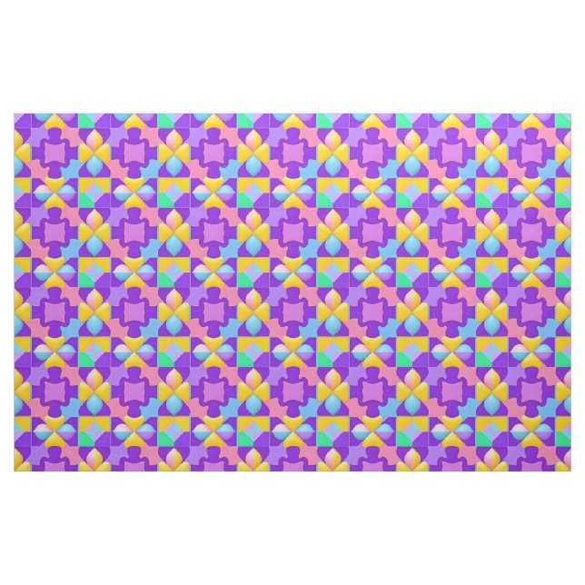 Colourful Abstract Geometric Patterns Fabric (Fat Quarter)