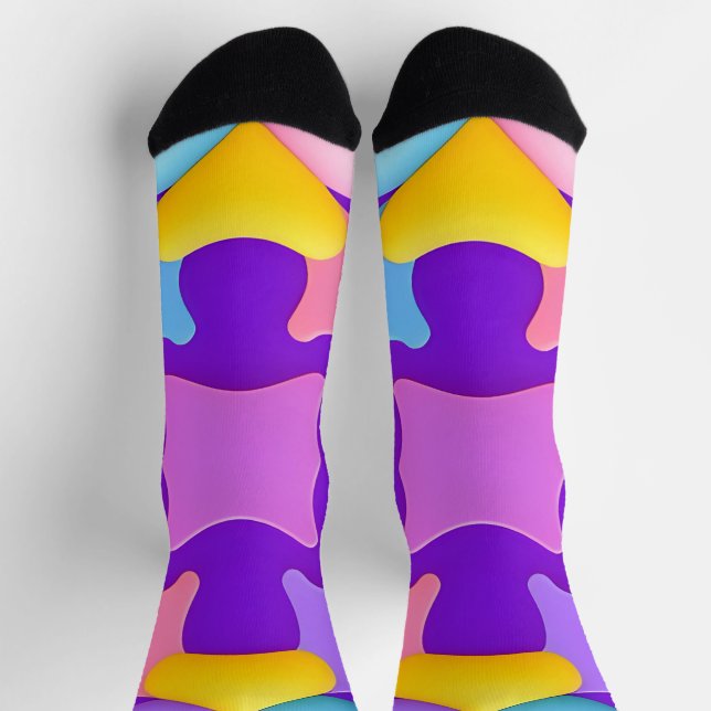 Colourful Abstract Geometric Patterns Socks (Top)