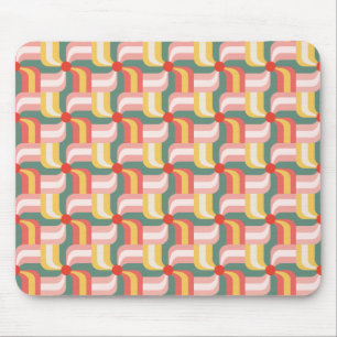 Colourful Abstract Geometric Pinwheels Mouse Mat