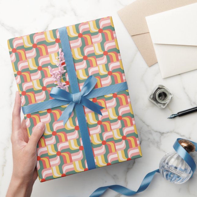 Colourful Abstract Geometric Pinwheels Wrapping Paper (Gifting)