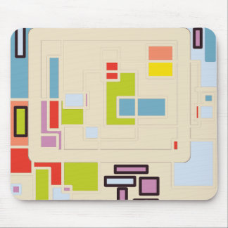 Colourful Abstract Geometric Rectangle Pattern Art Mouse Mat