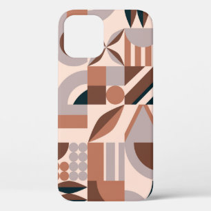 Colourful abstract geometric shape mosaic backgrou iPhone 12 case