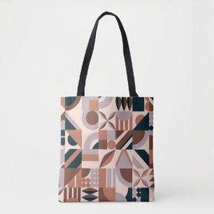 Colourful abstract geometric shape mosaic backgrou tote bag