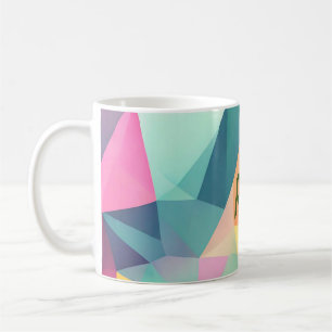 Colourful abstract geometric shapes add letter nam coffee mug