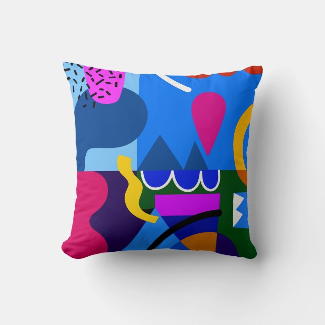 Colourful Abstract Geometric Shapes Background Cushion (Front)