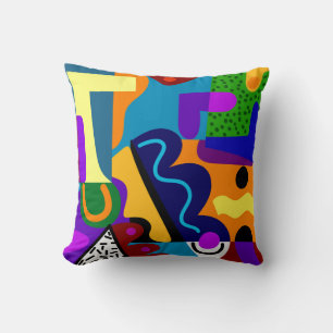 Colourful Abstract Geometric Shapes Background Cushion