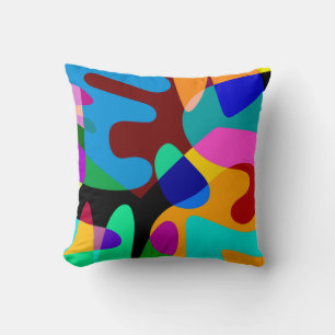 Colourful Abstract Geometric Shapes Background Cushion