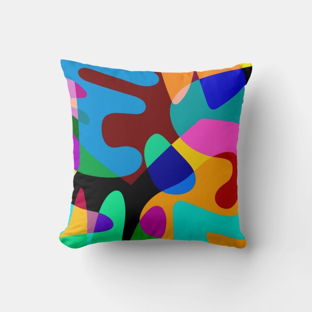 Colourful Abstract Geometric Shapes Background Cushion (Front)