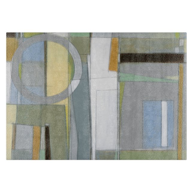 Colourful Abstract Geometric Shapes Cutting Board (Front)