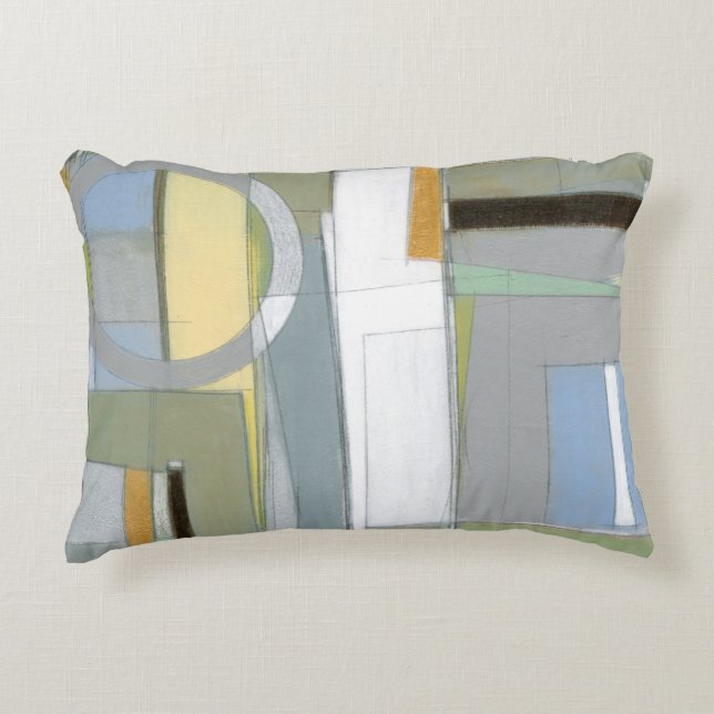 Colourful Abstract Geometric Shapes Decorative Cushion (Front)