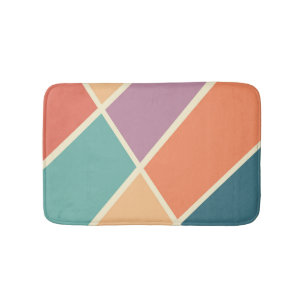 Colourful abstract geometric shapes design bath mat