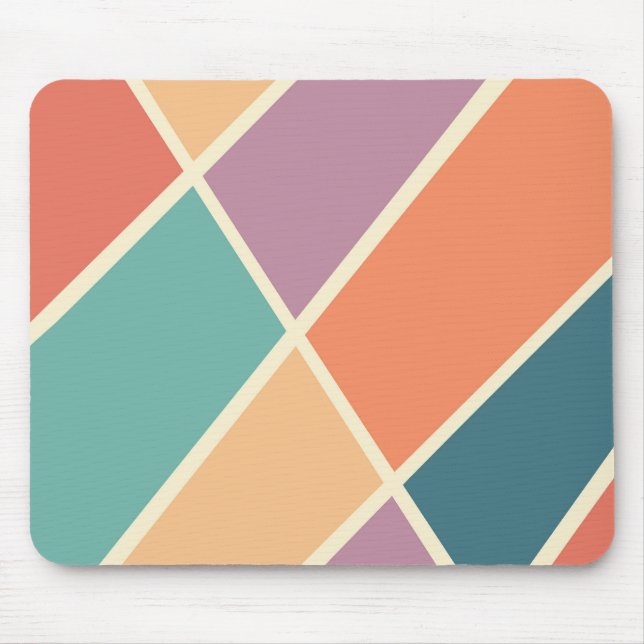 Colourful abstract geometric shapes design mouse mat (Front)