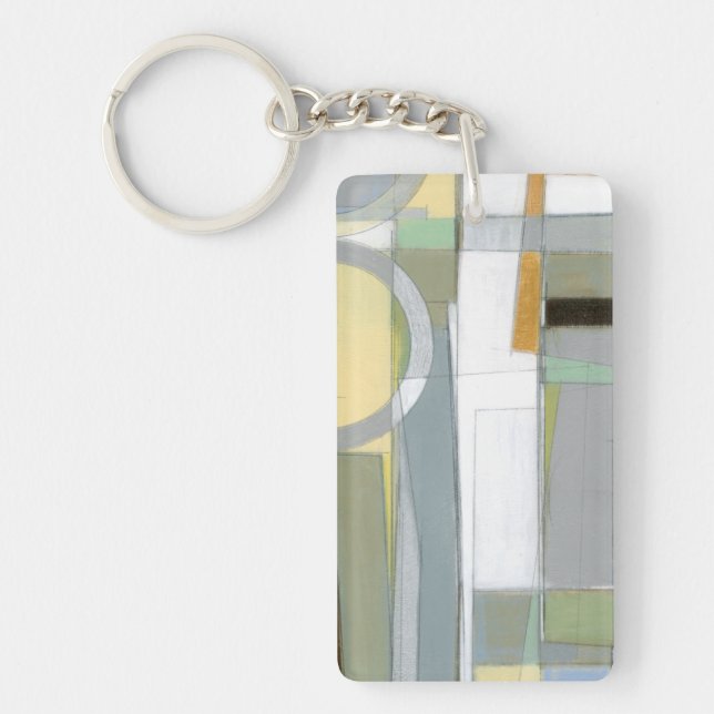 Colourful Abstract Geometric Shapes Key Ring (Front)
