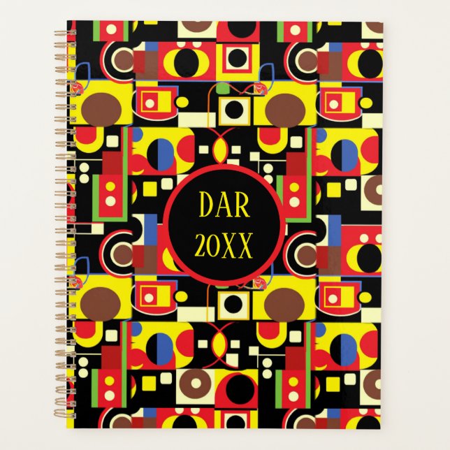Colourful Abstract Geometric Shapes Planner (Front)