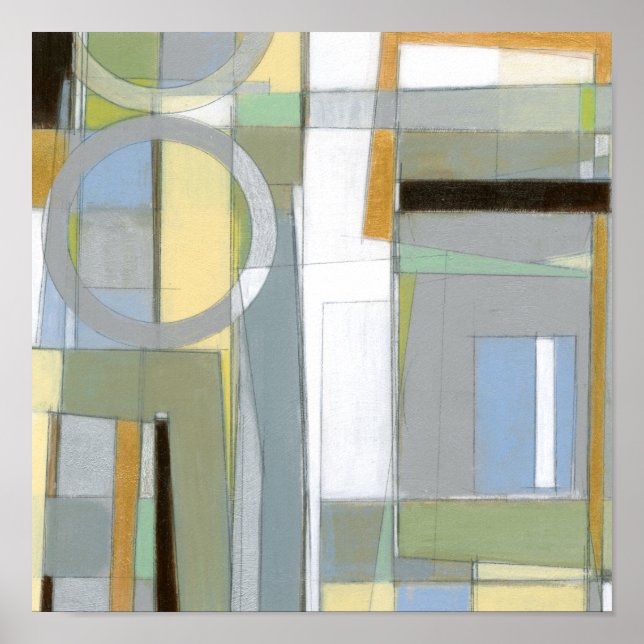 Colourful Abstract Geometric Shapes Poster (Front)