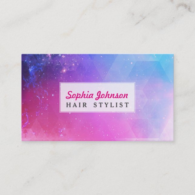 Colourful Abstract Geometric Sky Galaxy Business Card (Front)