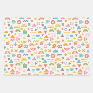 Colourful Abstract Geometric Wrapping Paper Set