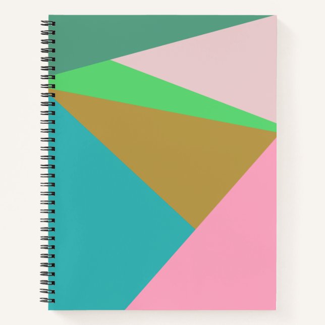 Colourful Abstract Geometry Colour Block Triangles Notebook (Front)
