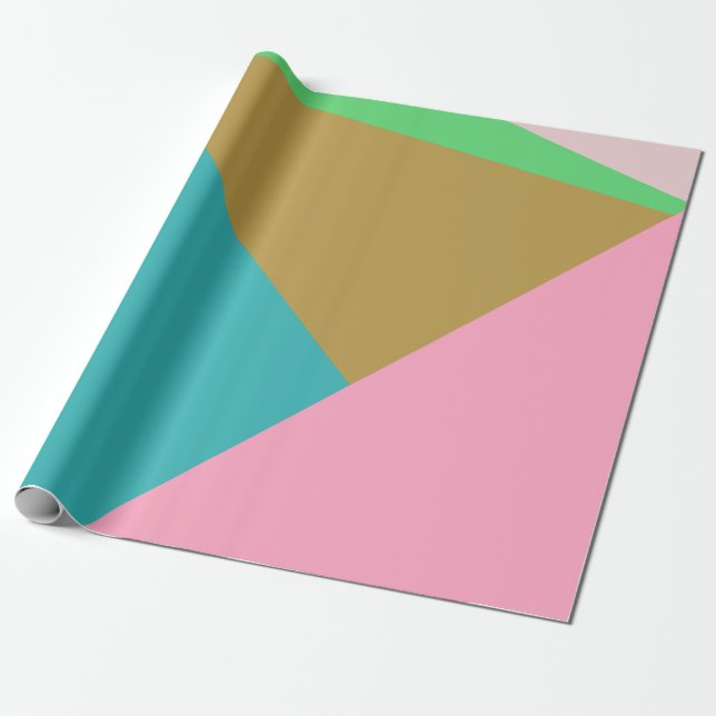 Colourful Abstract Geometry Colour Block Triangles Wrapping Paper (Unrolled)