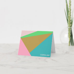 Colourful Abstract Geometry Shapes Personalised Note Card