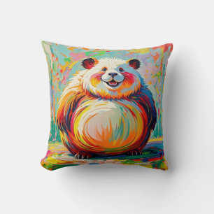 Colourful abstract giant bear panda art design  cushion
