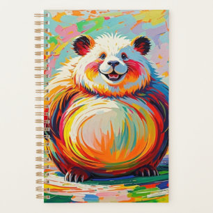 Colourful abstract giant bear panda art design  planner