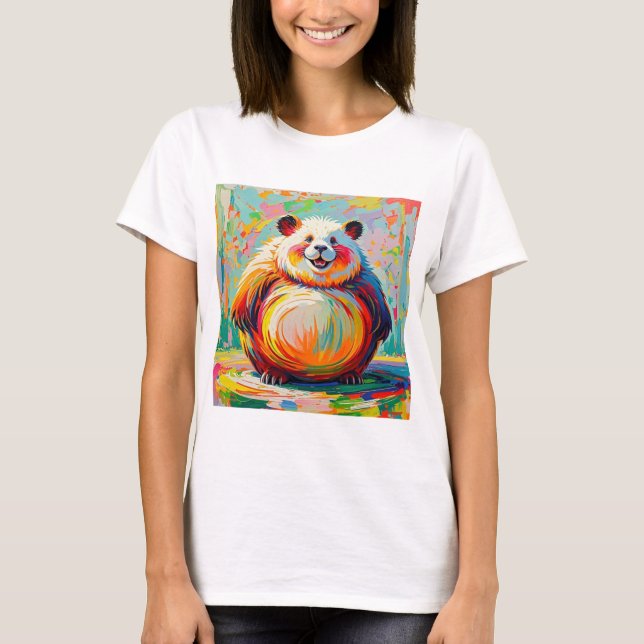 Colourful abstract giant bear panda art design  T-Shirt (Front)