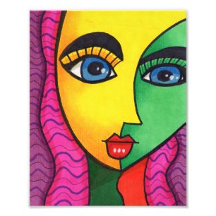 Colourful Abstract Girl Face Photo Print