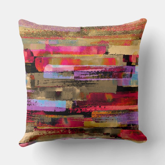 colourful Abstract Glitter Cushion (Back)