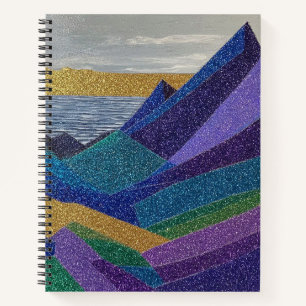 Colourful Abstract Glitter Landscape Notebook