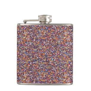 Colourful Abstract Glitter Texture Warm Tones Hip Flask
