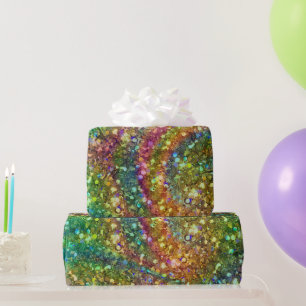Colourful Abstract Glitter Wrapping Paper