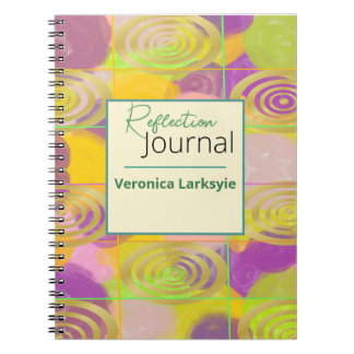 Colourful Abstract Gold Circle Notebook