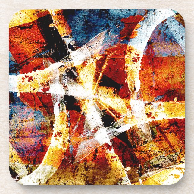 Colourful abstract graffiti coaster (Front)
