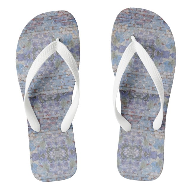 Colourful Abstract Graffiti Wall Street Art Flip Flops (Footbed)