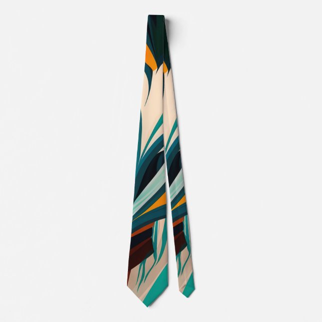 Colourful abstract green mixed texture tie (Front)