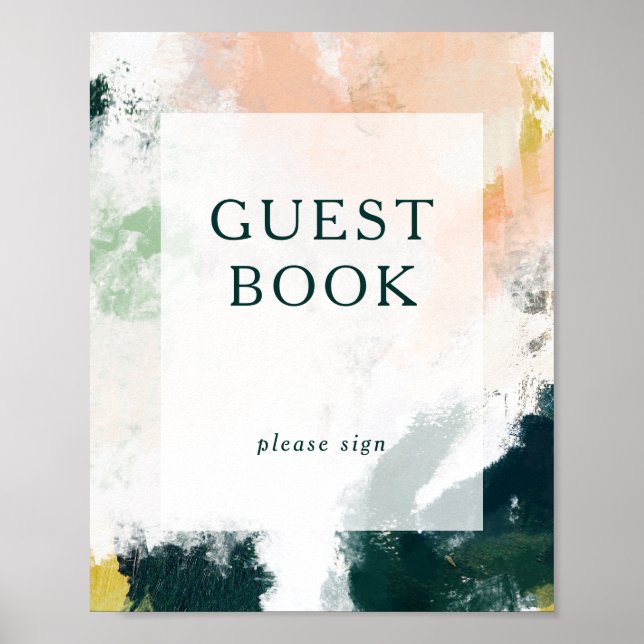 Colourful Abstract Guest Book Sign (Front)