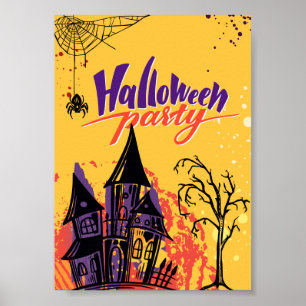 Colourful Abstract Halloween Party Poster