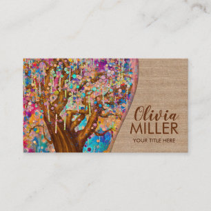 Colourful Abstract Happiness Tree Business Card