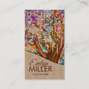 Colourful Abstract Happiness Tree Business Card