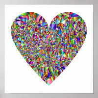 Colourful Abstract Heart Poster Art